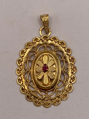 Pendentif Médaillon Or Jaune 18K 3.13 Grs
