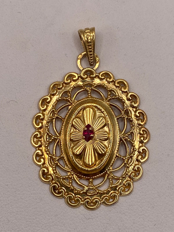 Pendentif Médaillon Or Jaune 18K 3.13 Grs