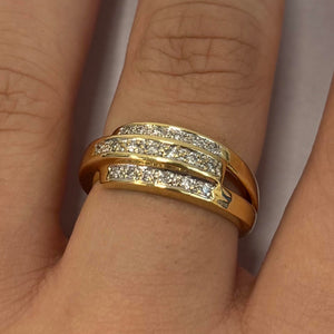 Bague Or Jaune 18 Carats avec Diamants