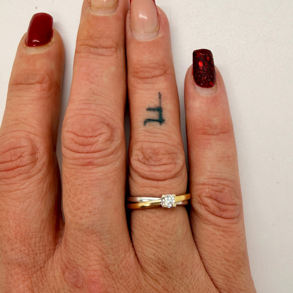 Bagues Or Jaune et Blanc 18 Carats Taille -51