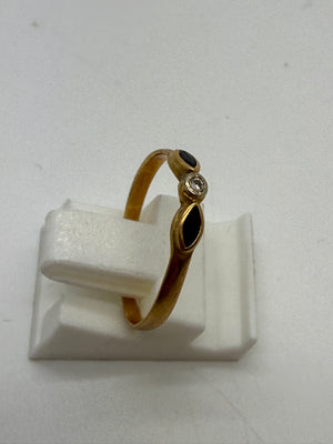 Bague en Or Jaune 18 K - Taille 51 - 1 G
