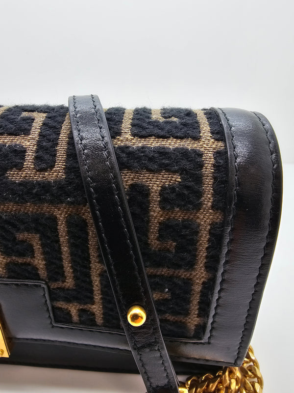 Sac à main Balmain en toile jacquard noir et kaki