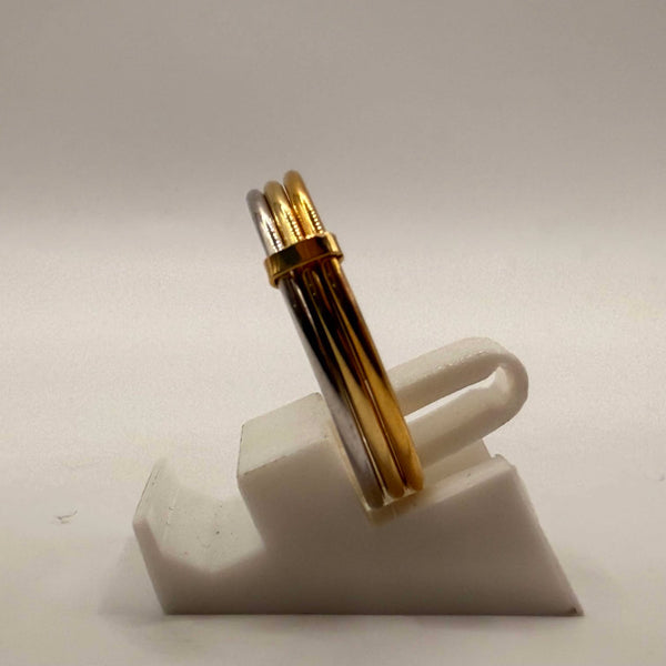Bague Alliance Or Jaune et Blanc 18K T.53