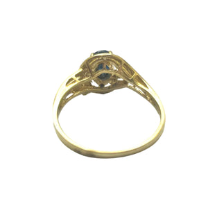 Bague Or Jaune avec Diamants et Saphir