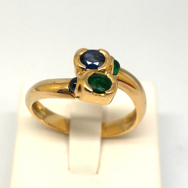 Bagues Toi&Moi Or Jaune 18 Carats avec Saphir