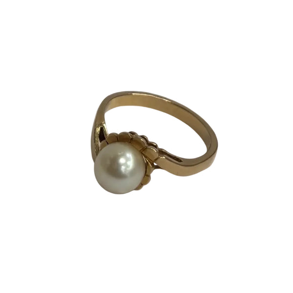 Bague en Or Jaune avec Perle Nacrée 18k