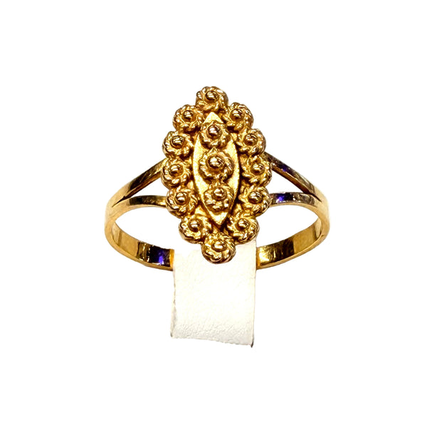 Bague Marquise en Or Jaune 18k Taille-57