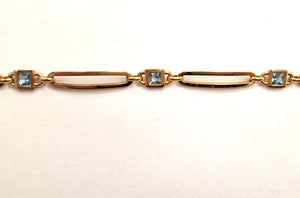 Bracelet Maillon Forçat Or Jaune 18 Carats avec Topaze