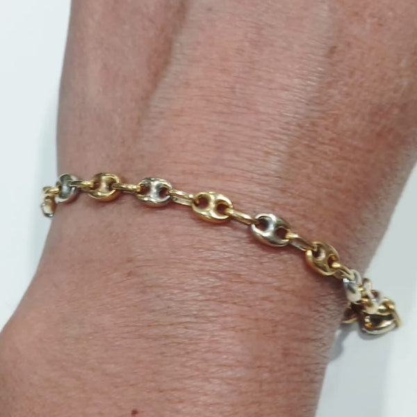 Bracelet Maillon Grain de Café en Or 18 K - 7.67 G