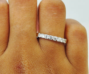 Bague Demi Tour en Or jaune et blanc 18K - Taille 54 - 2.8g