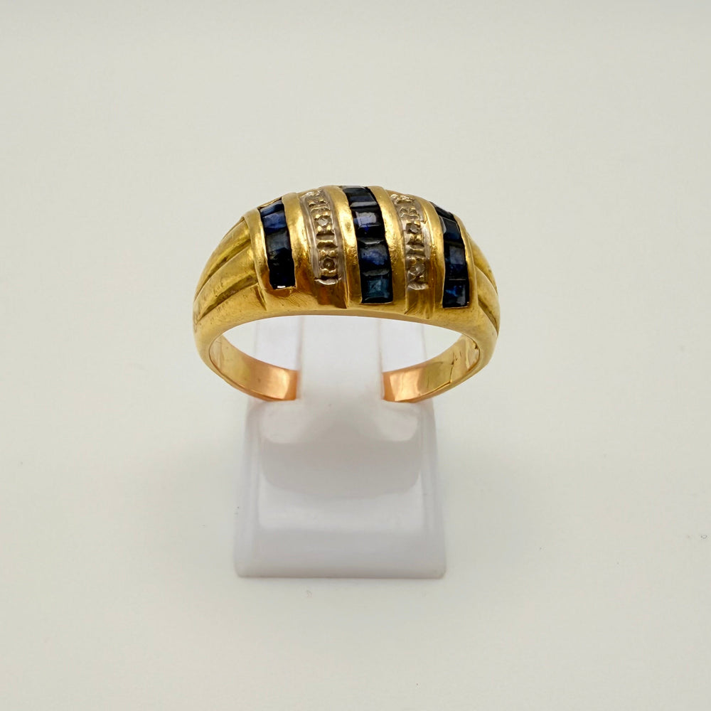 Bague or 18K jaune - Oxyde de zirconium - Taille 56