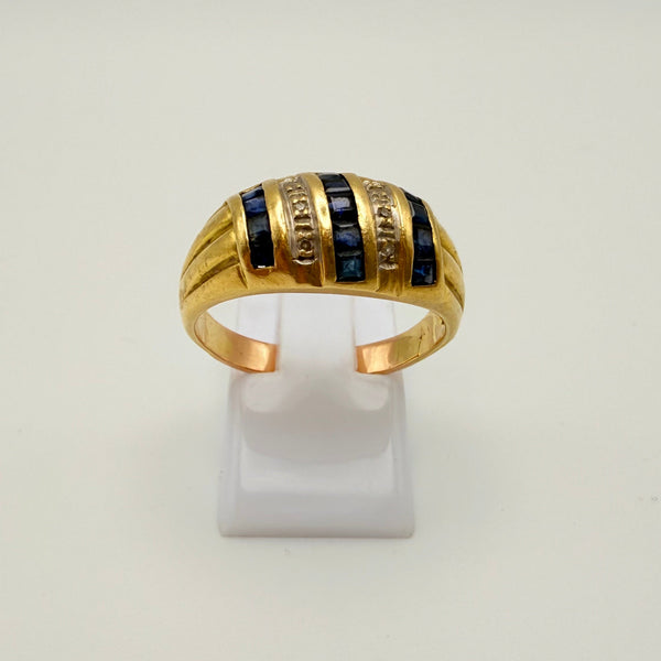 Bague or 18K jaune - Oxyde de zirconium - Taille 56