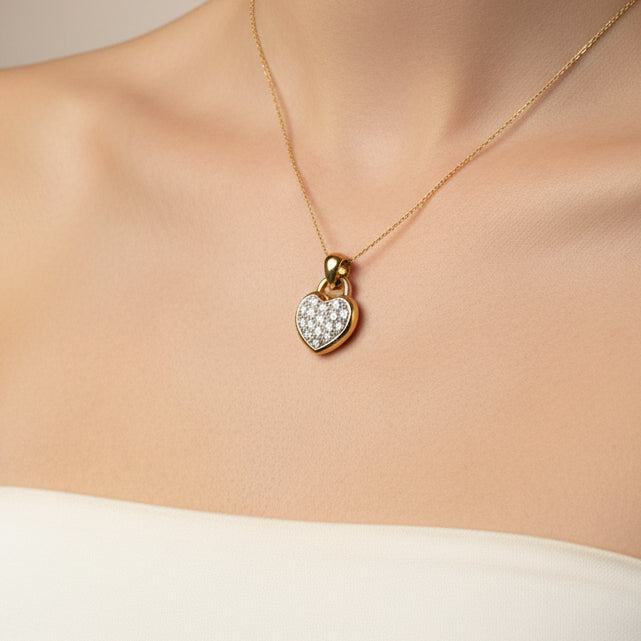 Pendentif Symbole Or Jaune 18K avec Oxyde de Zirconium