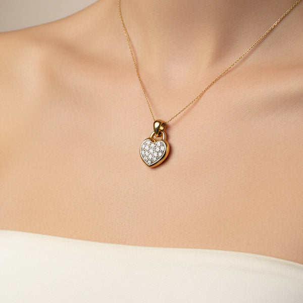 Pendentif Symbole Or Jaune 18K avec Oxyde de Zirconium