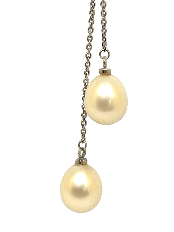 Collier Perles Forçat Or Blanc 18K