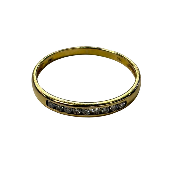 Bague Demi Tour en Or Jaune et Diamants
