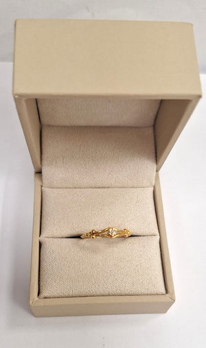Solitaire en Or Jaune 18K avec Diamant 0.02ct