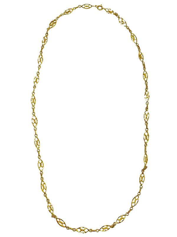 Collier Princesse en Or Jaune Maille Filigrane 18K - 7.90G