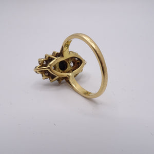 Bague Marquise en Or Jaune 18K - Taille 53