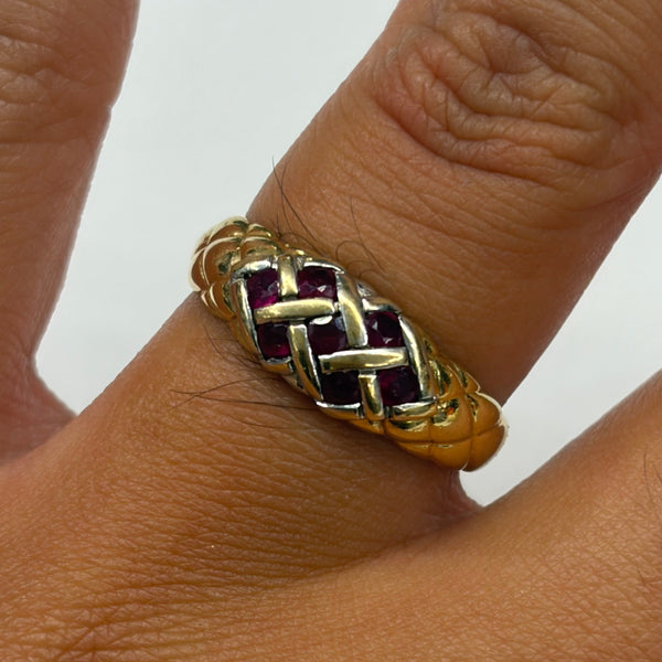 Bague Rubis en Or Jaune 18 K