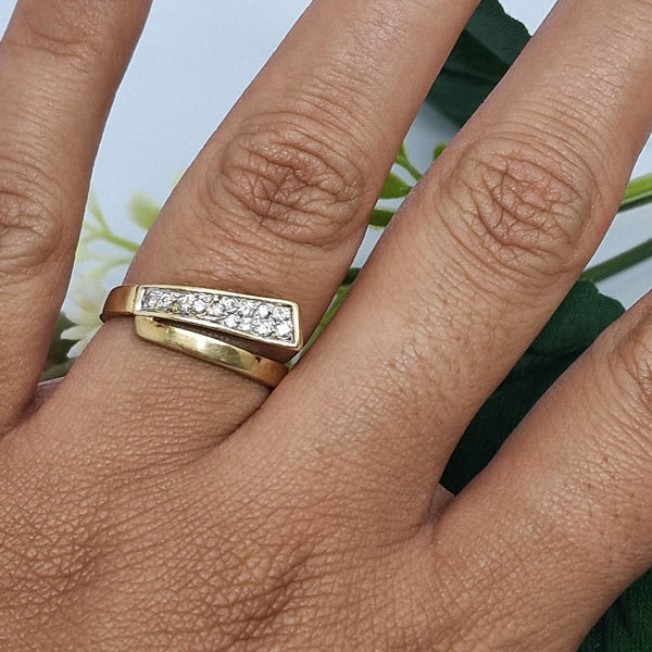 Bague Demi Tour en Or Jaune 18K - Taille 53