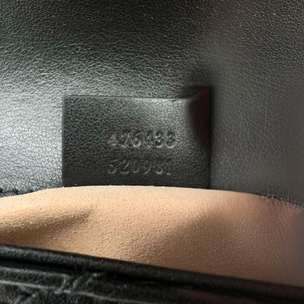 Mini sac à bandoulière Gucci Marmont en cuir noir