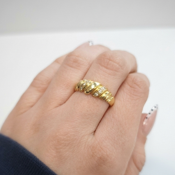 Bague croissant en or jaune 18 K - Taille 54 - 3.60 G