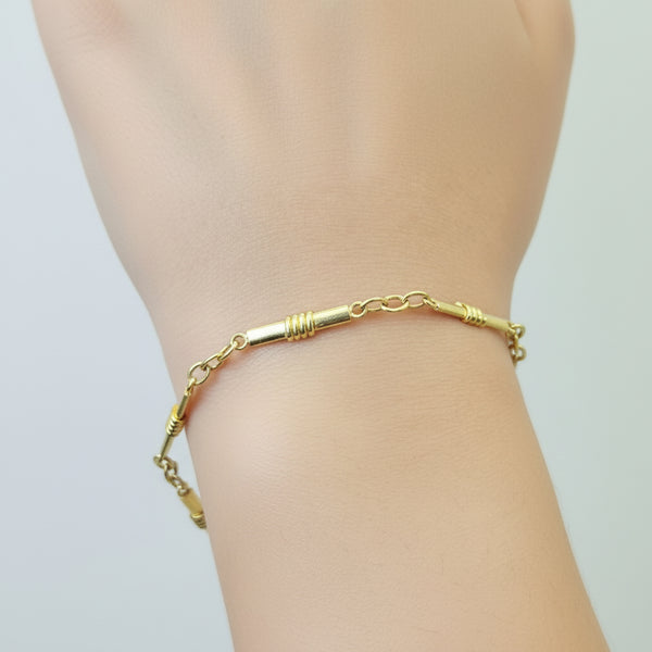 Bracelet Maillon Fantaisie Or Jaune 18K - 20 cm - 10.18gr