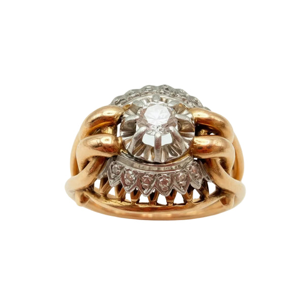 Bague Ancienne en Or jaune - Diamants 18K - 6.73Grs - T55