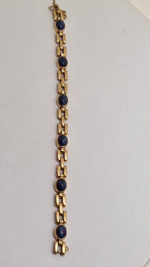 Bracelet Maillon Fantaisie en Or Jaune 18K avec Saphirs