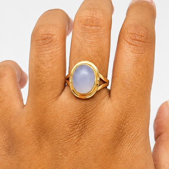 Chevalière en Or Jaune avec Pierre Oxyde de Zirconium 18K