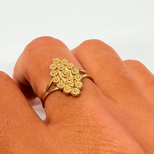 Bague Marquise en Or Jaune 18k Taille-57