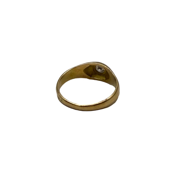 Bague en or jaune 18K avec Oxyde de Zirconium - T56