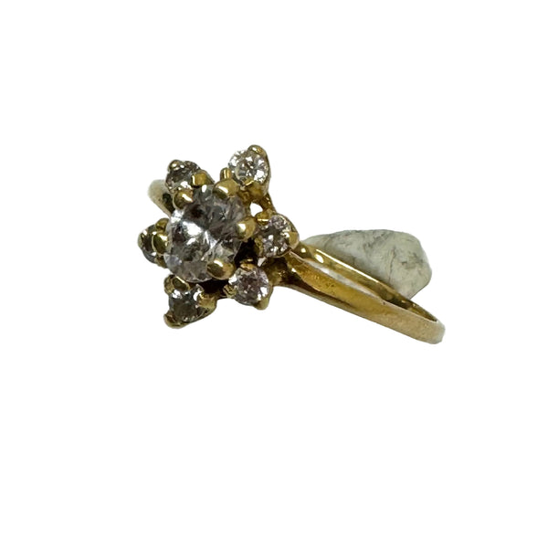 Bague Marguerite en Or jaune 18K - Taille 54.5 - 1.68G