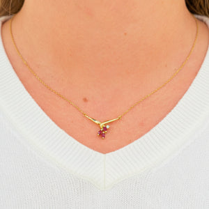 Collier Ras du Cou Or 18 carats avec Rubis et Diamants