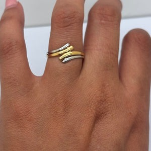 Bague en Or Jaune et Or Blanc 18 Carats - Taille 55