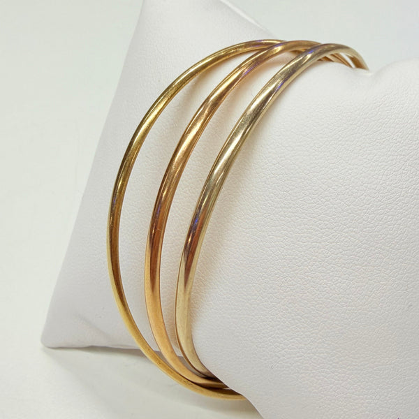Bracelet jonc en or jaune, blanc et rose 18 K