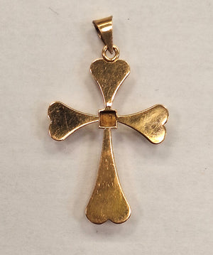 Pendentif Croix Or Jaune 18K Tête d'Aigle 2.38 Grs