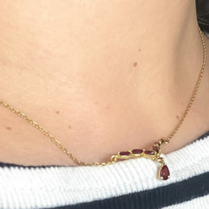 Collier Princesse en Or Jaune avec Zirconiums 18K - 40.5cm - 2.54gr