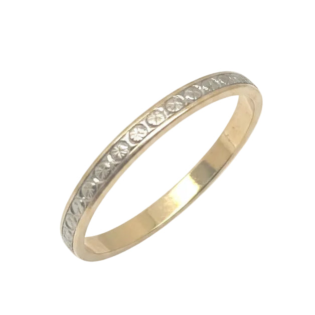 Alliance en Or Jaune et Or Gris - 18K - T60 - 2.63Grs