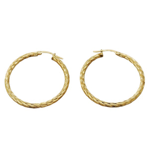 Boucles d'Oreilles Créoles en Or Jaune 18k
