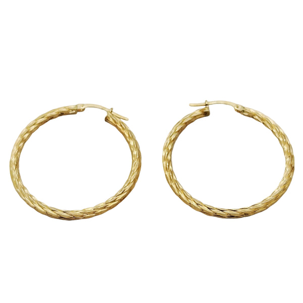 Boucles d'Oreilles Créoles en Or Jaune 18k