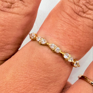 Bague en Or Jaune 18k avec Diamants