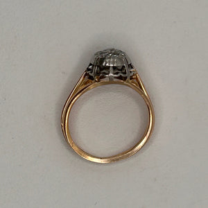 Bague ancienne en or jaune avec diamants 18K Taille-48