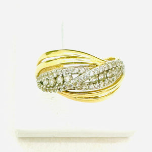 Bague croisée or avec oxydes