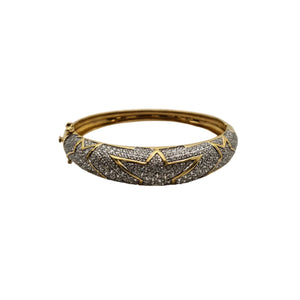Bracelet Jonc Or Jaune 18 K et Oxyde de Zircon - 29.03 Grs