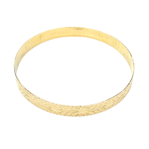 Bracelet Jonc en Or Jaune 18k Travaillé - 12.71 Grs