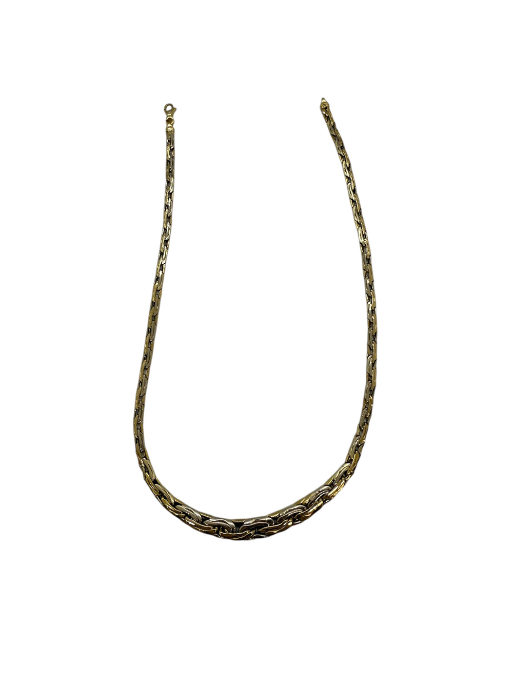 Collier Ras du Cou Or Jaune 18K Maille Haricot