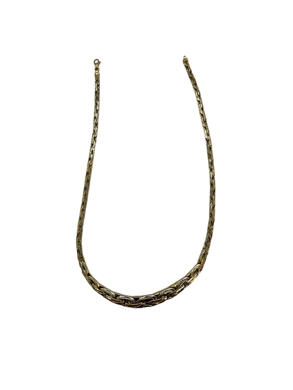 Collier Ras du Cou Or Jaune 18K Maille Haricot