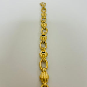 Bracelet en or jaune avec émeraudes 18K 14.25 Grs